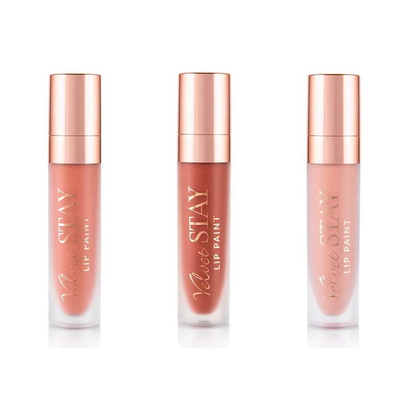 Set de labiales Velvet Stay Beauty Creations Nude AF 3