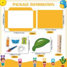 Motipuns 24 Set Back to School Picture Frame Crafts Kit DIY Welcome First Day of School Craft Colorful Photo Frame for Classroom Preschool Supplies Activities Party Favors Bulletin Board Decorations