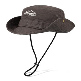 TAGVO Sun Hat UV Protection for Men Women Classic Washed Foldable 100% Cotton Fishing Hat Fishing Hat with Adjustable Chin Strap Outdoor Hat for Gardening Camping Hunting Hiking, gray, Unit size