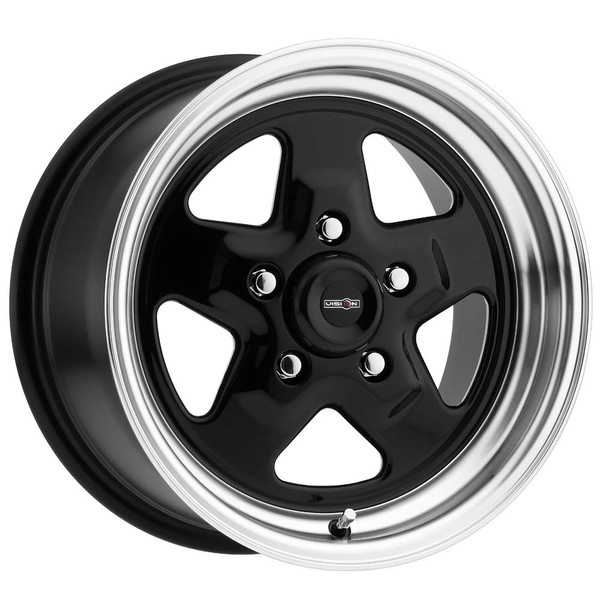 Vision 521H Nitro Black with Polished Lip Wheel Finish (15
