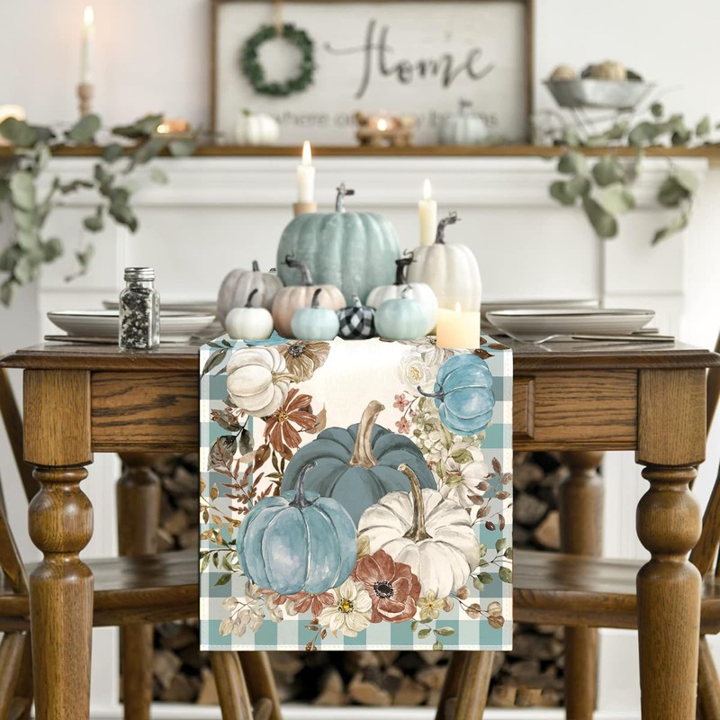 Fall Cucurbit Table Runner Leaf Tablecover Autumn Maple Leaves Table