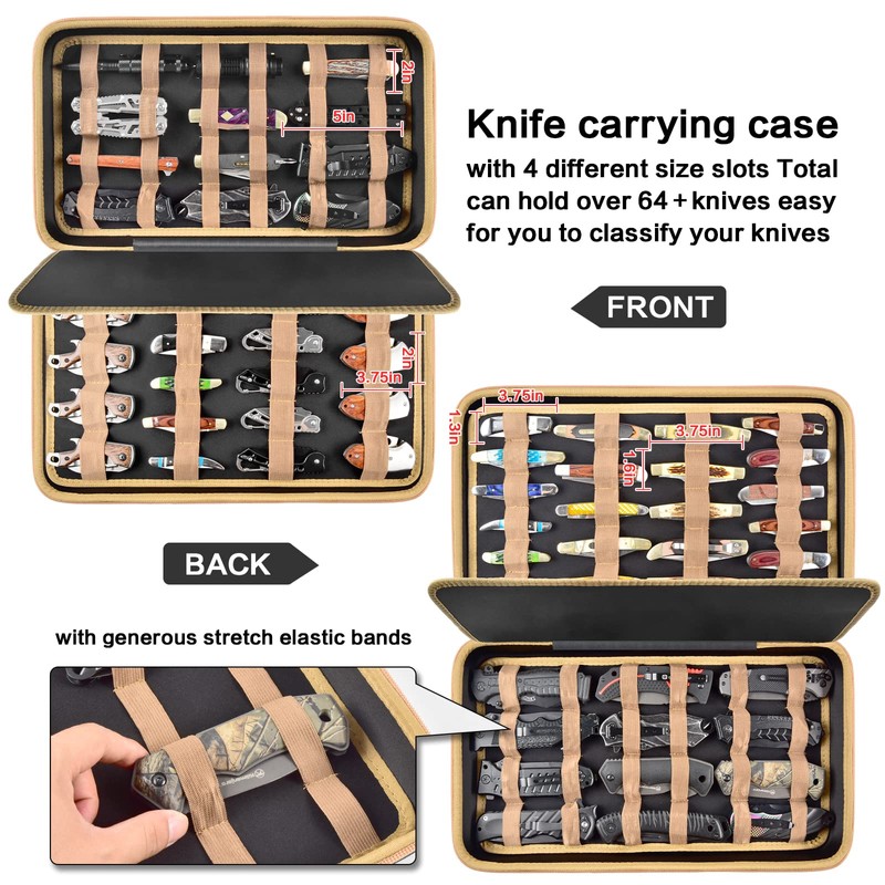 Knife Display Case for 64+ Pocket Knives, Butterfly Knife Storage