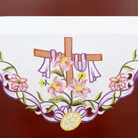 Simhomsen Embroidered Easter Curtain Valance W 58 × L 14 Inches, Spring and Summer Kitchen Window Decorations (Easter)