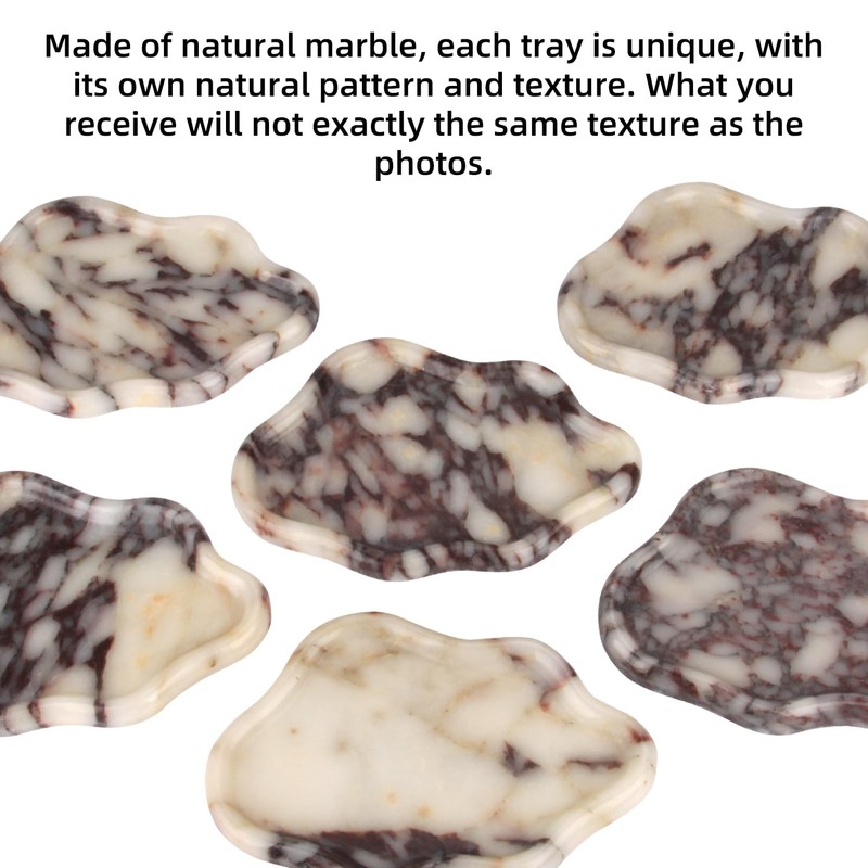 Cloud Marble Bathroom Vanity Tray, Natural Luxury Marble Home Kitchen