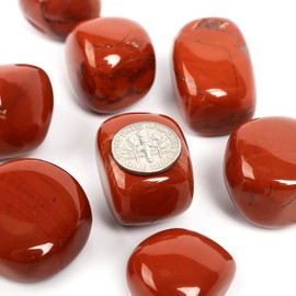 ZenQ 1/2 lb Tumbled Red Jasper Stones for Wicca, Reiki, and Energy Crystal Healing, Natural Red Jasper from South Africa