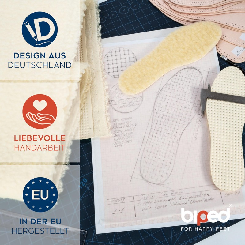 3 Pairs of Lambswool Insoles | Real Lambskin Winter Size