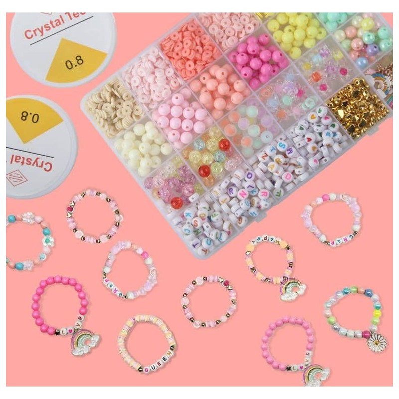 Beads for Bracelets, 1297 Pieces Heishi Beads Set, Make Your