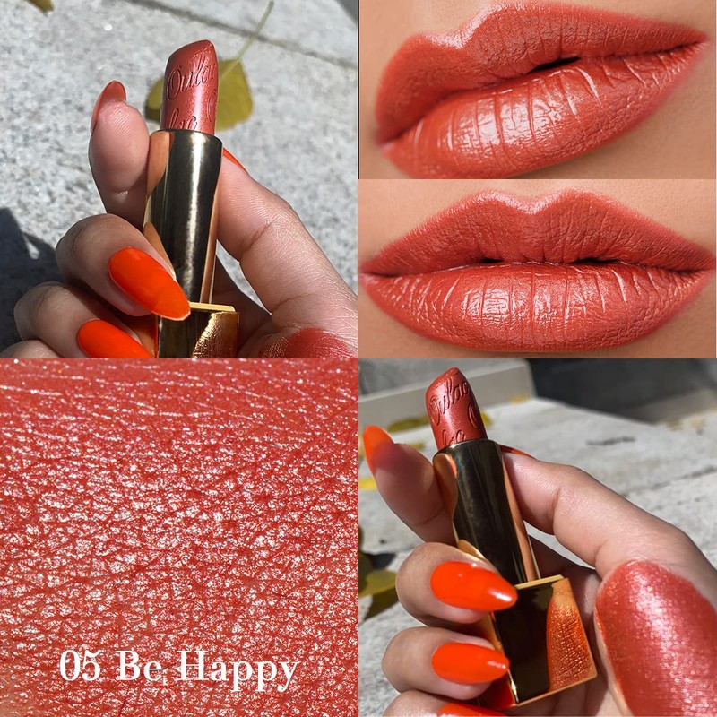OULAC Lipstick, Metallic Shine Finish, No Grainy Feeling, Long-Lasting Moisturisation,