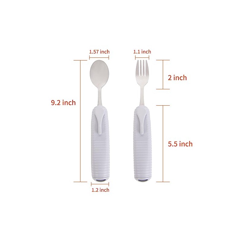 Pekokavo Adaptive Utensils Set, Angle Adjustable Arthritis Aid Silverware for