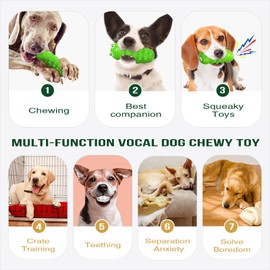 Zaabaazina Interactive Dog Toy, Dog Chew Toy for Aggressive Chewers, Dog Squeaky Toy Cute Shape, Teeth Grinding and Cleaning Function Retrieval Dog Toy Safe Material, Easy to Use