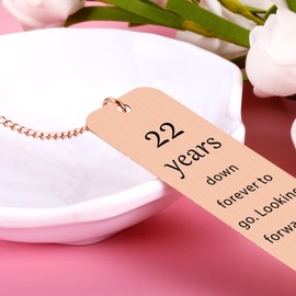22 Year Anniversary Copper Gifts for Him/Her, 22th Wedding Anniversary for Wife Husband - Copper Anniversary Bookmark for Women Men Couple