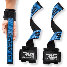 RL Grips® Straps Gym with Wrist Wraps for Weightlifting and Powerlifting - Grip Straps for Back with Wrist Protection - Gym Handles for Deadlift and Bodybuilding (Yellow)