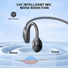 KualaLup Bone Conduction Headphones,Bluetooth Open Ear Headphones Wireless Bluetooth with 6-10H Long Life Deep Gray