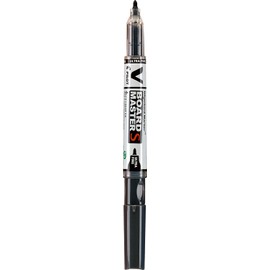 Pilot Vboard Master S 43953, Marcador Para Pizarrón Blanco, Vboard Master S, Punto Ultra Fino, Tinta Color Negro, Caja Con 12 Piezas, Negro