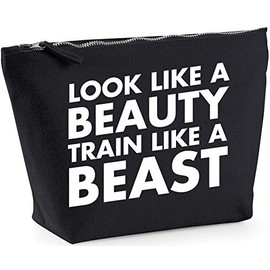 Hippowarehouse look like a beauty train like a beast printed make up cosmetic wash bag 18x19x9cm