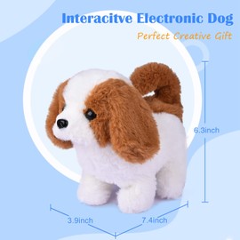 WorWoder Plush Saint Bernard Toy Puppy Electronic Interactive Pet Dog - Walking, Barking, Tail Wagging, Stretching Companion Animal for Kids (Saint Bernard)