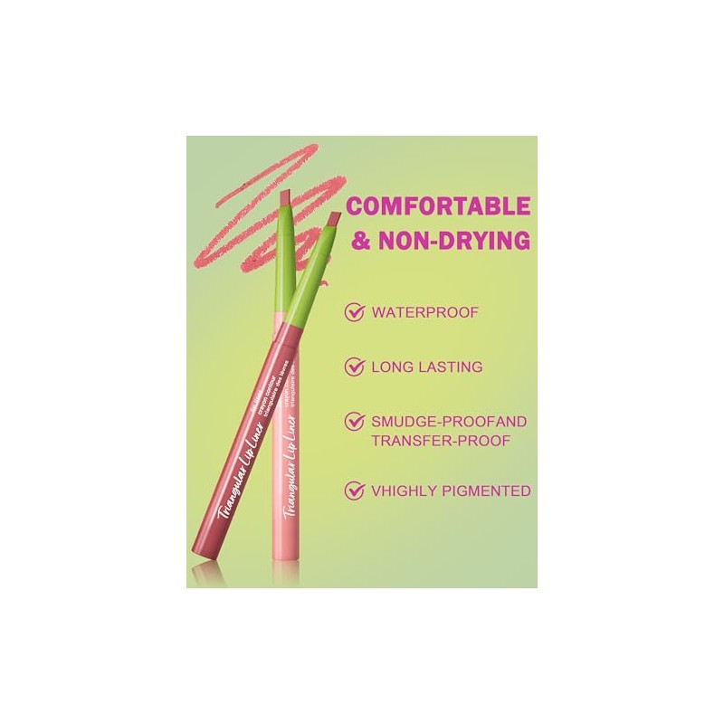 Erinde 2 Pcs de delineador de labios mate, delineador de