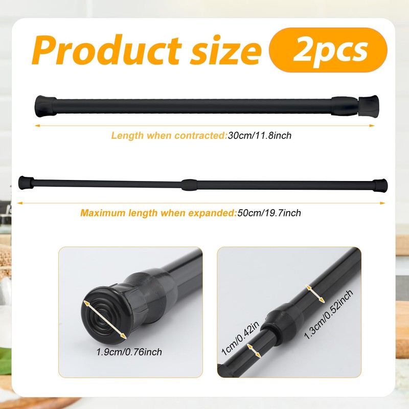 2pcs Window Bars Security, 11.8 Inch Adjustable Sliding Door Guard