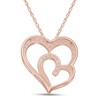 1/4 CT.t.w Round Cut Diamond Double Heart Pendant Necklace In