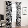 vctops Zebra Pattern Curtains Grommet Top Semi Sheer Linen Textured
