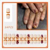 24Pcs Fall French Tip Press on Nails Short Square Fake