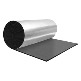 X AUTOHAUX 394mil 10mm 10.77sqft Car Sound Deadener Mat Glassfiber Heat Shield Material Self Adhesive for Hood Boat Engine Cover 39.37"x39.37" Silver Tone