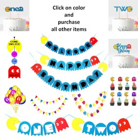 Pacmn Ghost Garland - Birthday Decorations.