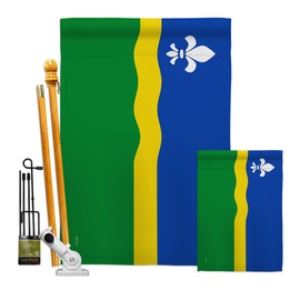 Flevoland Garden House Flags Kit Regional Netherland Provinces Territory Old History Western Europe Country Particular Area Small Decorative Gift Yard Banner Double-Sided Made In USA 28 X 40