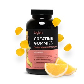 LEGION Creatine Monohydrate Gummies – Clean Chewable Creatine Supplement for Strength, Endurance & Muscle Recovery – 30 Sour Green Apple Flavor Servings – No Artificial Flavors or Sweeteners.
