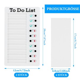 Pack of 2 Checklist Boards To Do List Checklists Board Memo Checklist Portable Memo Board Chore Chart for Children Adults RV Checklist Reminder with 4 Interchangeable Blank Papers
