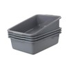 Teyyvn 4 Packs Plastic Bus Tubs, Gray Large Utility Bus