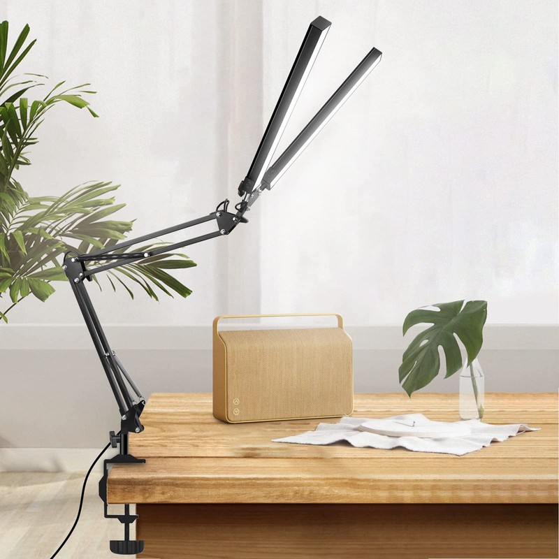 2-in-1 LED Double Head Desk Lamps for Home Office, 24W