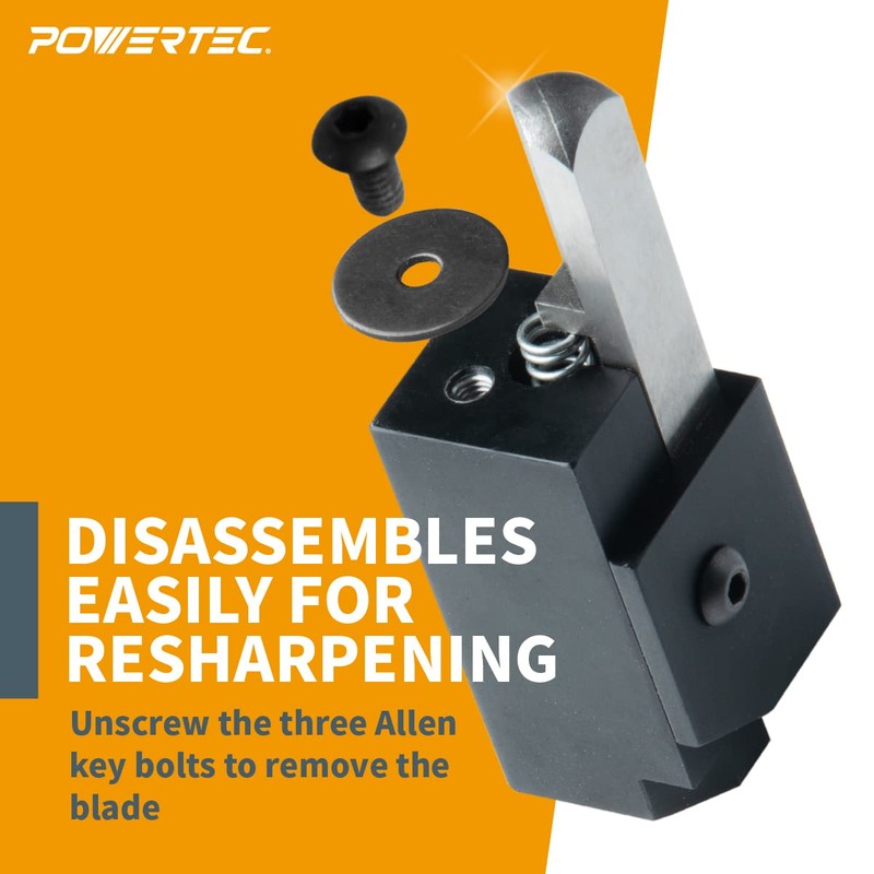 POWERTEC Square Corner Chisel – Spring-Loaded Mortise Chisel for Use