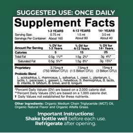 USDA Organic Liquid Probiotics for Men, Women & Kids | 15 Clinically Studied Strains | Digestive Support, Immune & Gut Health | Maximum Strength | 98% Absorption | Vegan, Non-GMO | 40 Serv