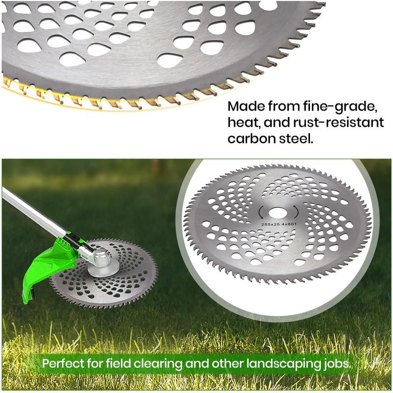 2-Set 10" x 80T Carbide Tip Brush Blades with The