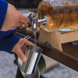 Yuecoom Pack of 4 Outdoor Metal Cups, Outdoor Metal Drinking Cups, Stackable, Portable, Stainless Steel Drinking Glasses with Case for Camping, Hiking, Travel