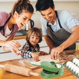 Dumpling Maker, Pelmeni Maker, 2-in-1 Dumpling Maker, Gyoza Maker, Mouth Bag Shaper, DIY Dumpling Skin Maker for Dumpling, Ravioli, Making (Blue)