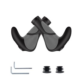 Yizhet 2Pcs Bicycle Handlebar Grips, Bike Ergonomic Handle End Grips Comfort Handle Bar Grips Lock for Mountain Bike BMX MTB Cycling TPR Rubber Bionic Gecko Palm Print Soft Non-Slip Grips with Horn