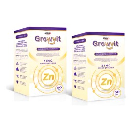 Growvit Zinc, Vitamina B12, Manzanilla Suplemento 2 Pack