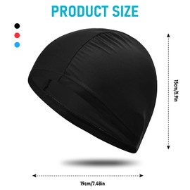 Pack of 3 Swimming Caps, Women, Men, Children, Elastic Fabric, Polyester Swimming Cap, Unisex, Non-Slip Swimming Cap, Lightweight Swimming Cap, Ear Protection, Swimming Cap for Short Long Hair