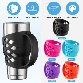 SHTCSZBA Silicone Sleeve for 30 oz Tumblers, Grip Holder for Yeti Rambler/RTIC/Corkcicle (Pink)