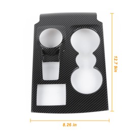 HTHE Center Console Rear Cup Holder Panel Cover Compatible with Ford Bronco Sport 2021-2024+ (Carbon Fiber Grain)