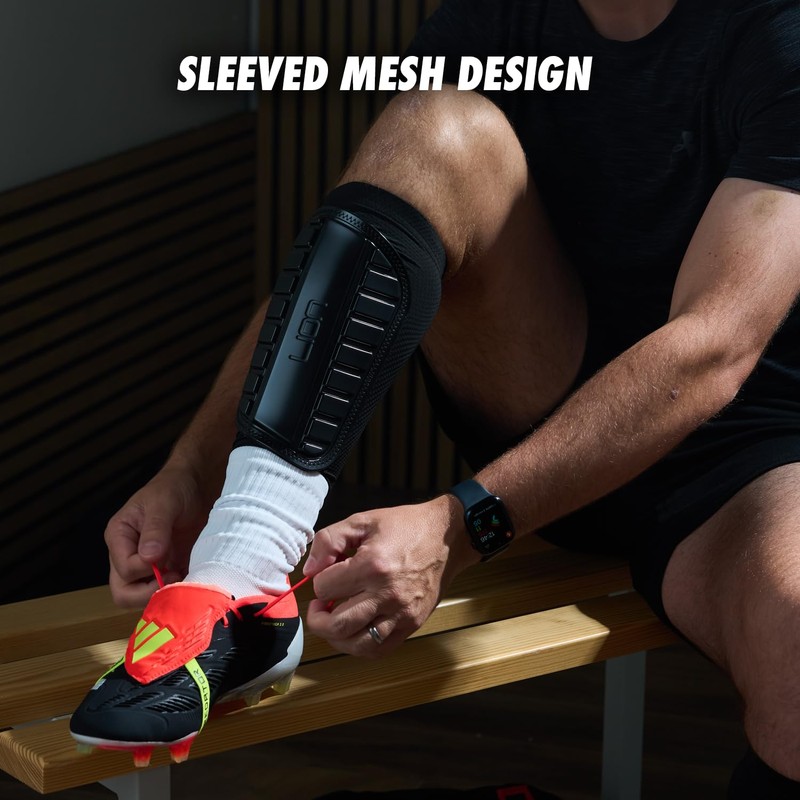 Football Sleeve Style Shin Pads/Guards - Flexible Comfort & Protection