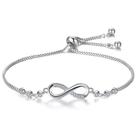 Cubahop Rhinestone Infinity Tennis Bracelets Friendship Hand Accessories Jewellery for Women and Girls