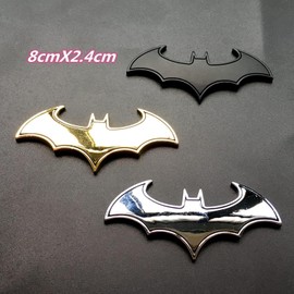 MMSZHL 3D Calcomanías para Automóviles, Insignia de Coche en 3D, Logotipo de Metal Batmobile para Auto, Pegatinas de Coche 3D, Cubierta para Raspar, Calcomanías Divertidas para Parachoques (Negro)