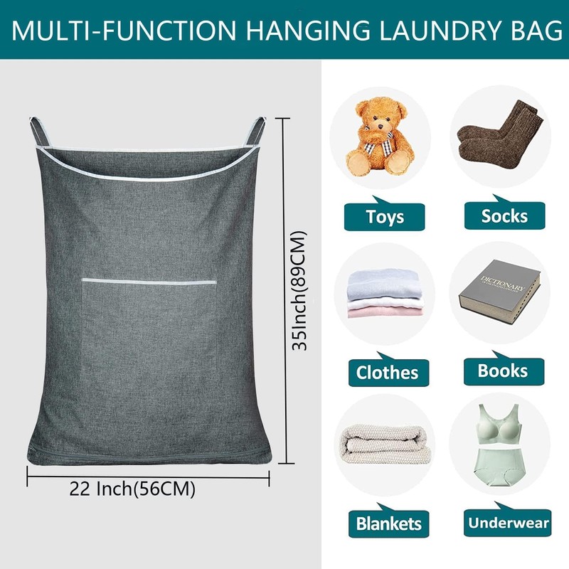 Space Saving Laundry Organizer -AUMA Over The Door Hanging Laundry