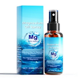 Magnesium Oil Spray, 100% Pure Natural Magnesium Oil Extra Strength, 60Ml Skin & Body Organic Magnesium Chloride Oil Spray, Liquid Magnesium Skin Spray for Feet, Sleep, Relax