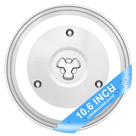 SDTC Tech 10.6" Microwave Glass Plate, Turntable Plate Glass Tray Replacement Compatible with GE, Panasonic, Toshiba, Galanz, Farberware