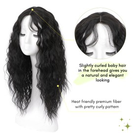 Curly Hair Topper 20inch Natural Curly Hair Toppers for Women with Thinning Hair Lightweight & Breathable Wiglets for Thinning Hair Full Coverage Hair Topper Perfect for Daily Use, Styling, Cosplay