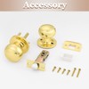 Probrico Round Door Knobs Passage Lock Polished Brass for Closet
